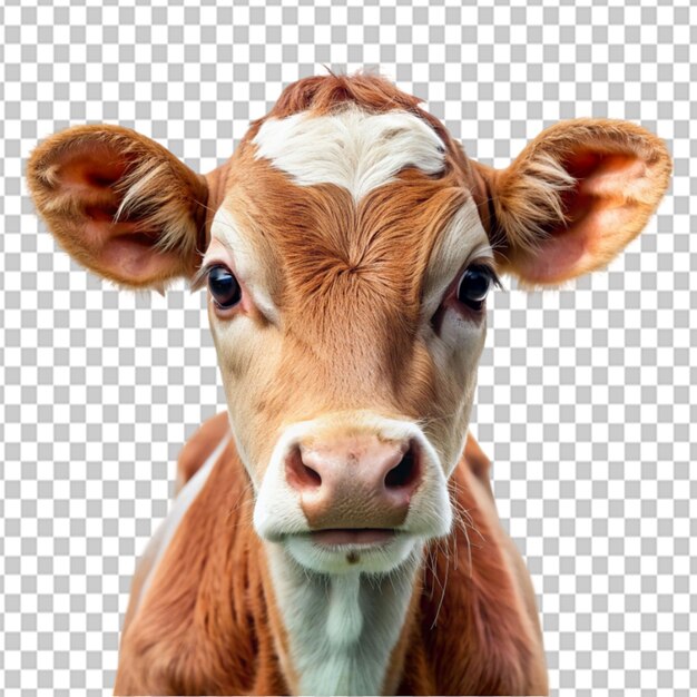 PSD psd de un retrato de una vaca bebé en un fondo transparente