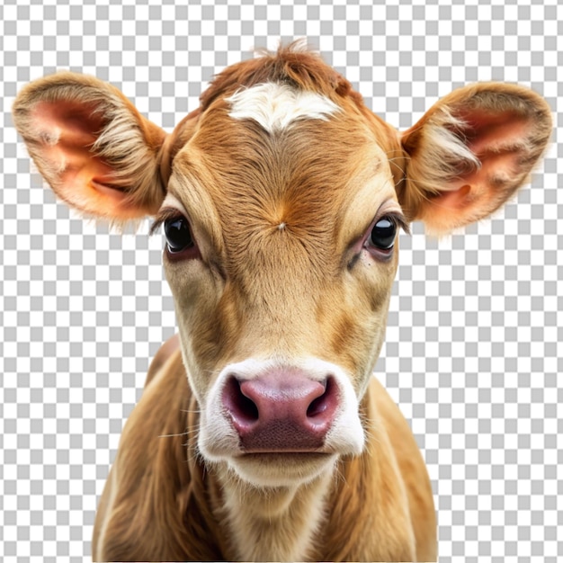 PSD psd de un retrato de una vaca bebé en un fondo transparente