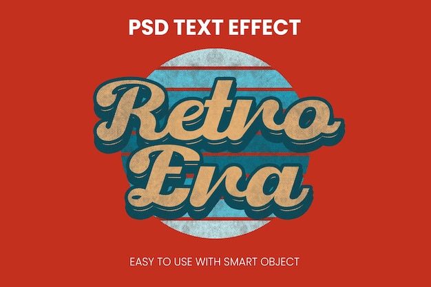 PSD-Retro-Ära-Texteffekt Einfache Bewegung mit intelligentem Objekt