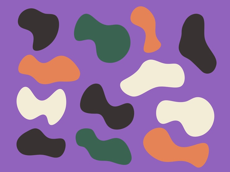 PSD psd retro coloridas formas abstractas manchas fluidas dibujadas a mano formas orgánicas sin costuras
