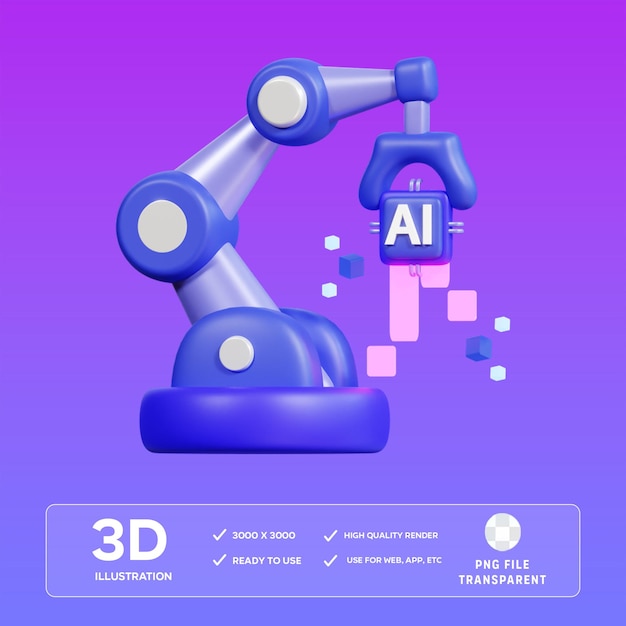 PSD-Roboterarm in 3D-Illustration