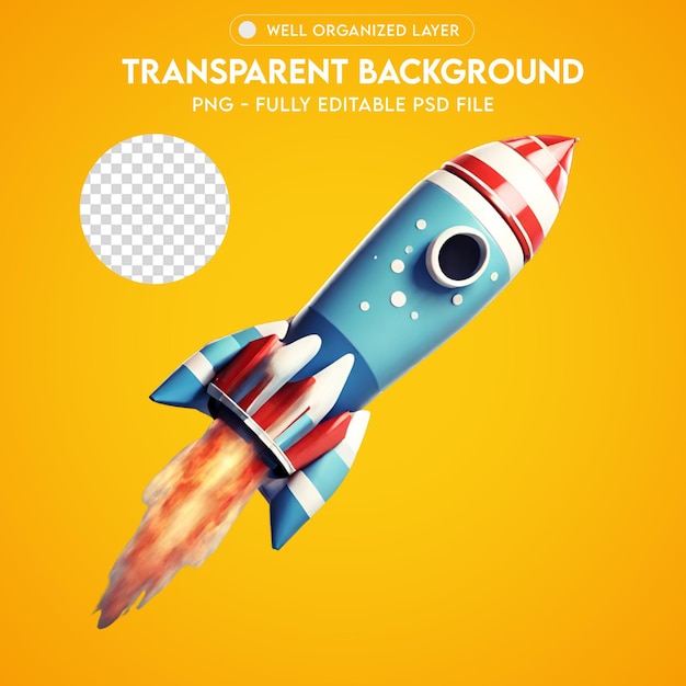 Psd rocket png es transparente