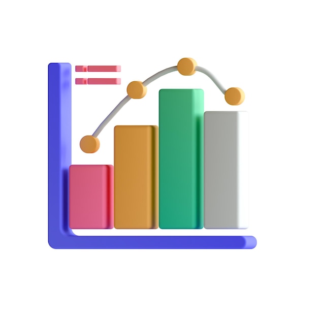 PSD ROI concept retour sur investissement personnes gérant graphique financier profit revenu bar pragh 3d