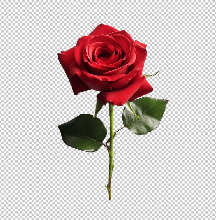 PSD rosa vermelha em fundo transparente