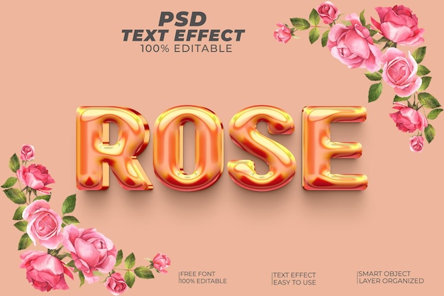 PSD Rose 3D-Texteffektstil