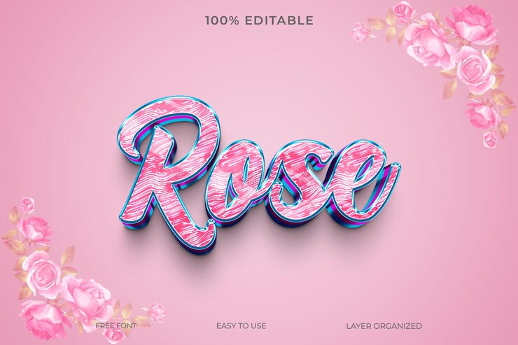 PSD psd rose 3d-texteffektstil