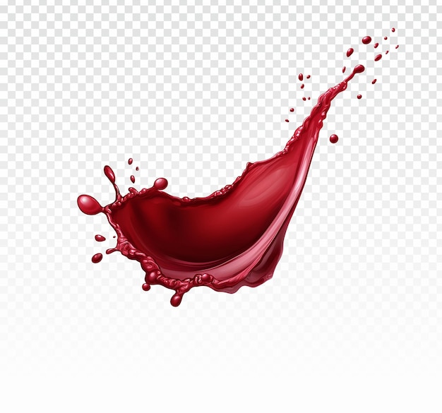 psd rosso e bianco spruzzo di vino in vetro isolato su sfondo trasparente png vettore 3d realistico