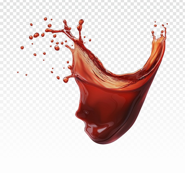 psd rot und weiß Weinspritz in Glas isoliert auf png transparentem Hintergrund realistischer 3D-Vektor