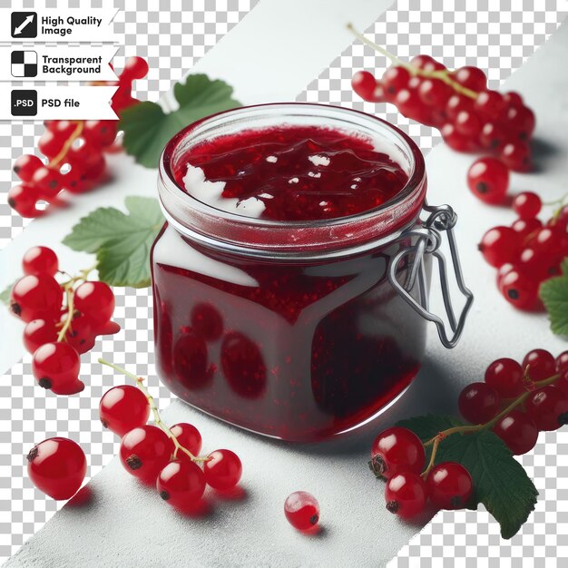 PSD psd-rotbeermarmelade mit cranberry auf durchsichtigem hintergrund mit bearbeitbarer maskenschicht