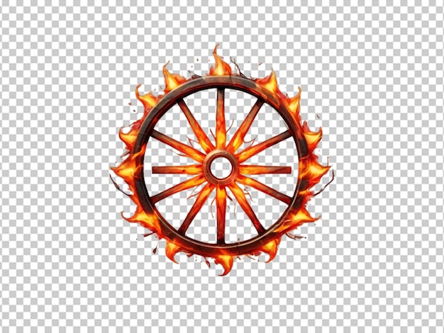 PSD psd d'une roue de feu sur fond transparent