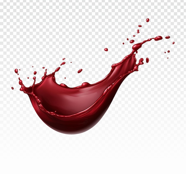 psd rouge et blanc éclaboussure de vin dans le verre isolé sur fond transparent png vecteur 3d réaliste