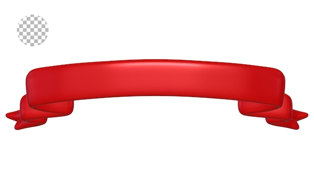 PSD ruban rouge rendu 3d isolé