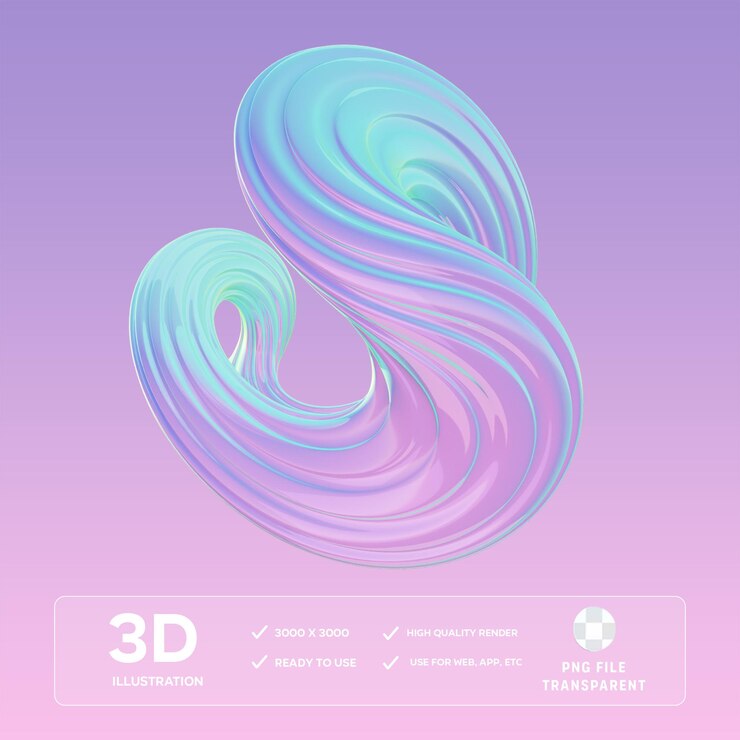 PSD psd s etter forma astratta 3d illustrazione