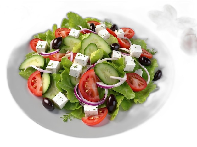 PSD psd de salade sur un fond blanc