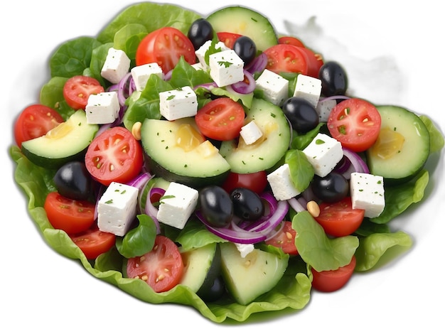 PSD psd de salade sur un fond blanc