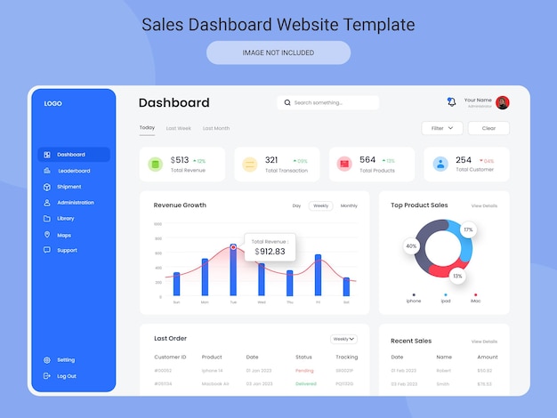 PSD psd sales dashboard-website-vorlage 2