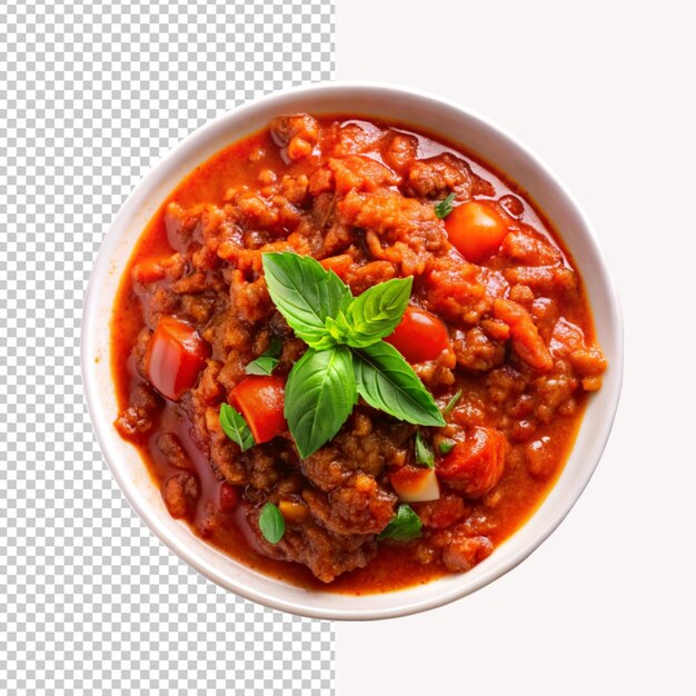 PSD psd de una salsa bolognese tan deliciosa en un fondo transparente