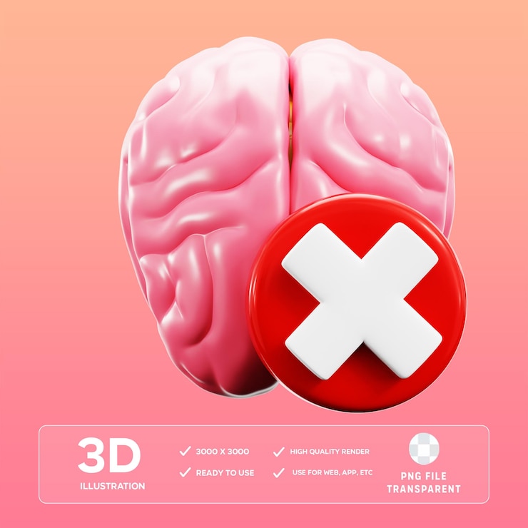 PSD psd salute mentale 3d illustrazione