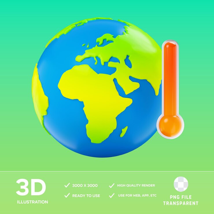 PSD psd salvar la tierra el calentamiento global ilustración en 3d