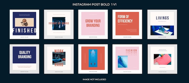 PSD-Sammlung von Instagram-Post-Vorlagen-Design-Konzept