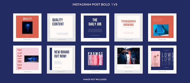 PSD-Sammlung von Instagram-Post-Vorlagen-Design-Konzept