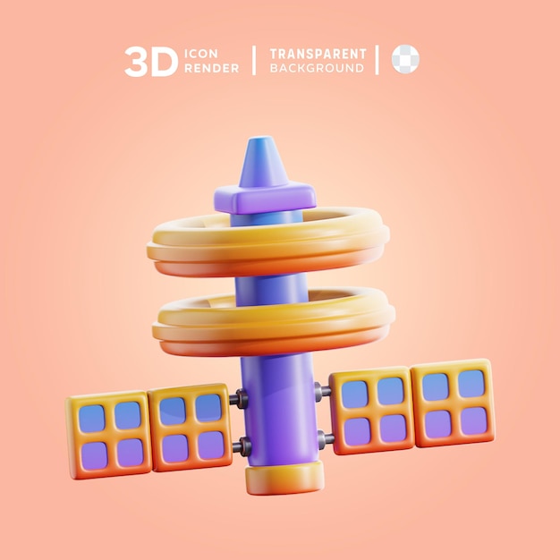 PSD psd satellite 3d-illustration