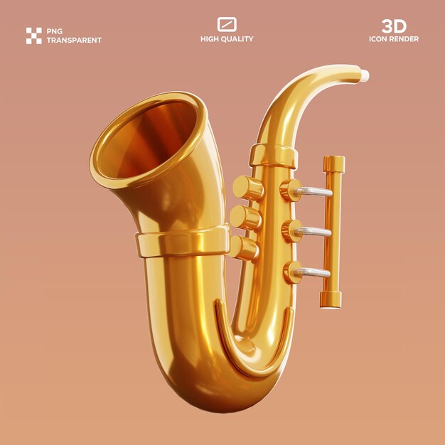 PSD-Saxophon 3D-Illustration