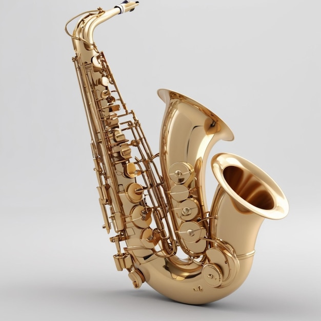 Psd De Saxophone Sur Fond Blanc