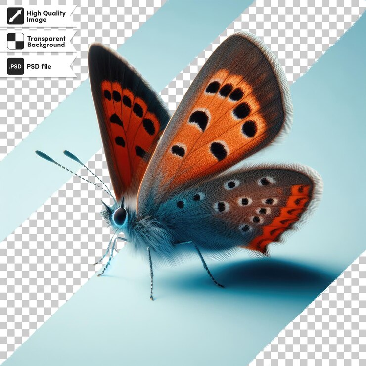 PSD psd-schmetterling auf durchsichtigem hintergrund