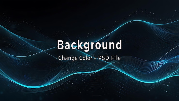 PSD psd schöne abstrakte wellentechnologie hintergrund mit blauem licht digitaler effekt unternehmenskonzept