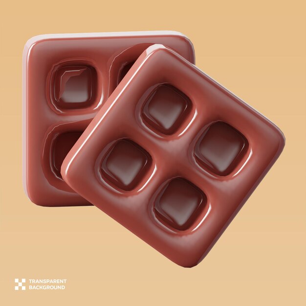 PSD-Schokolade 3D-Illustration
