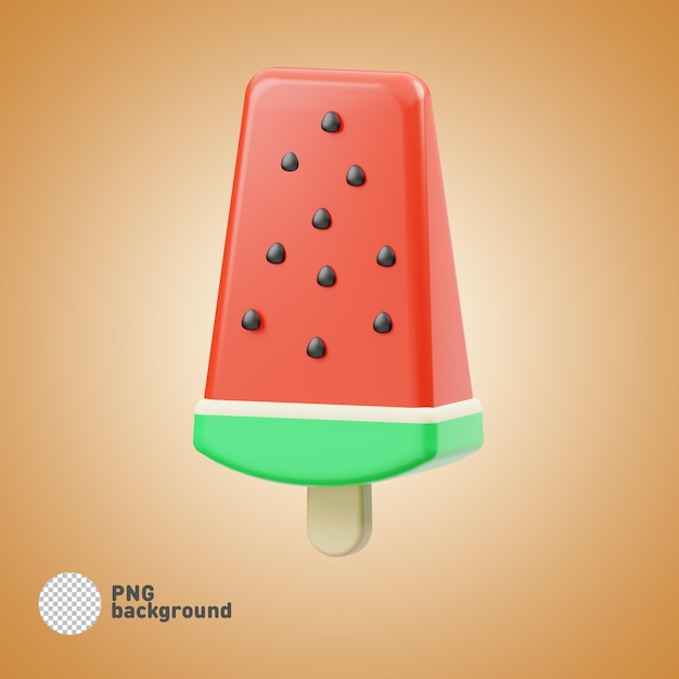 PSD-Schokoladeneis-Symbol, isolierte 3D-Renderdarstellung