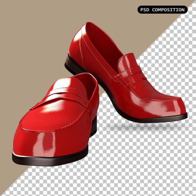 PSD psd schuhe männliche elegante mode 3d-render-illustration