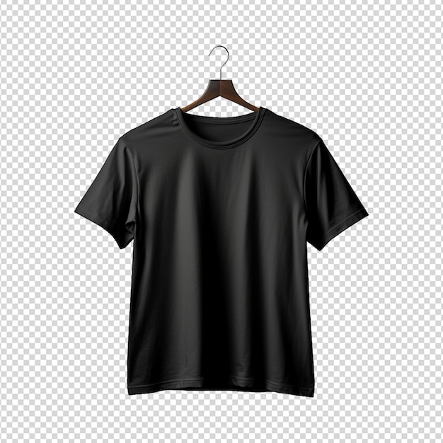 PSD psd schwarzes t-shirt-mockup isoliert auf weiß