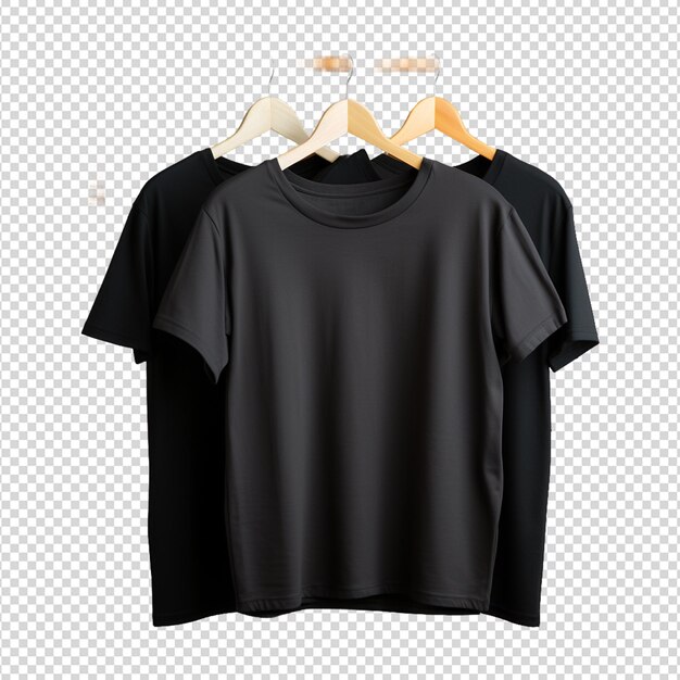 PSD psd schwarzes t-shirt-mockup isoliert auf weiß