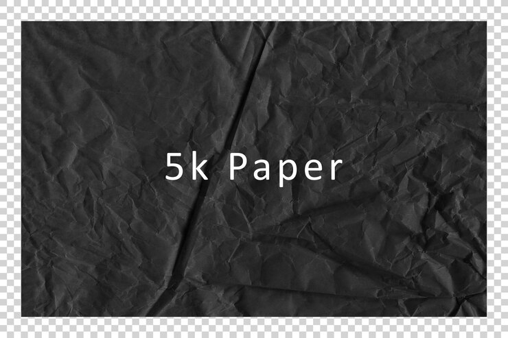PSD psd schwarzes zerknittertes papier auf durchsichtigem hintergrund