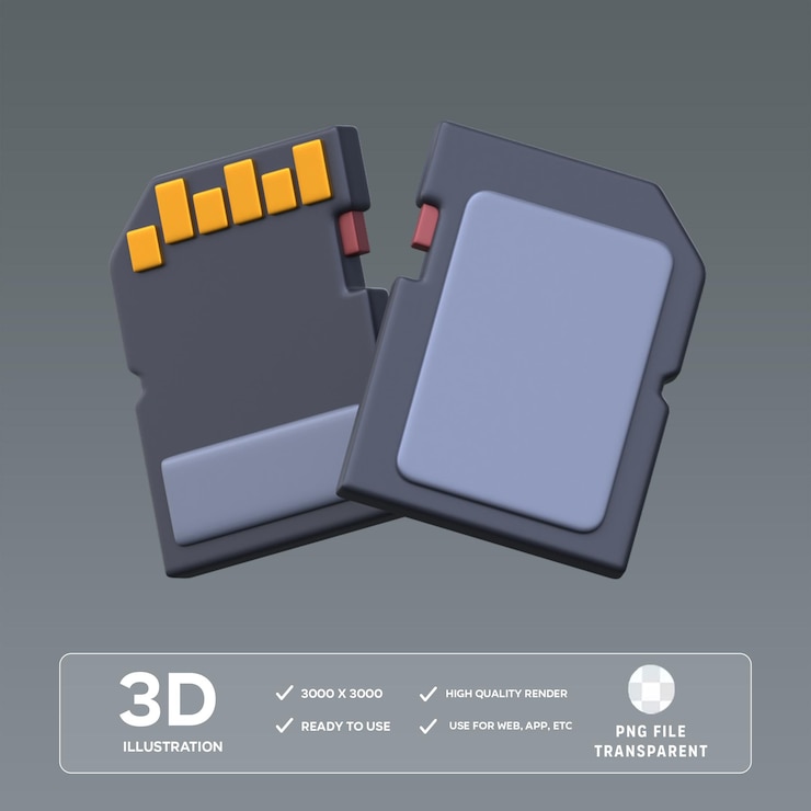 PSD psd sd card 3d illustration