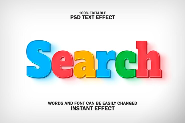 PSD search 3d editable text effect