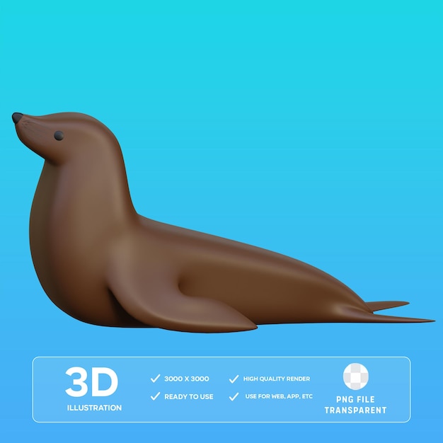 PSD Seelöwe 3D-Illustration
