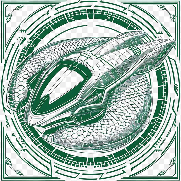 Psd serpent x hovercraft com estampa monocromática verde esmeralda sna tattoo clipart t-shirt design de tinta
