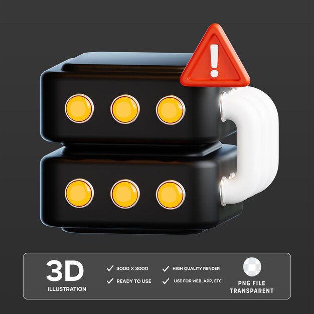 PSD-Server-Down 3D-Illustration