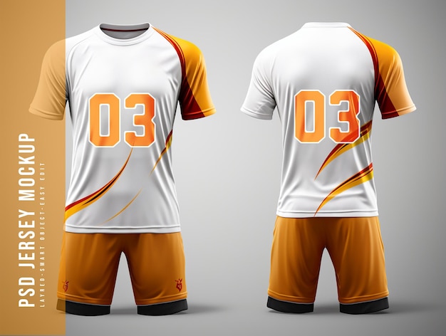 Psd-set von fußballtrikot-mockup