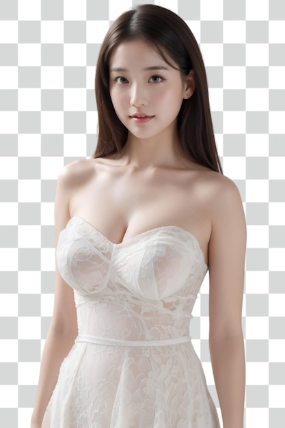 Psd sexy asiatische Frau isoliert auf transparentem Hintergrund