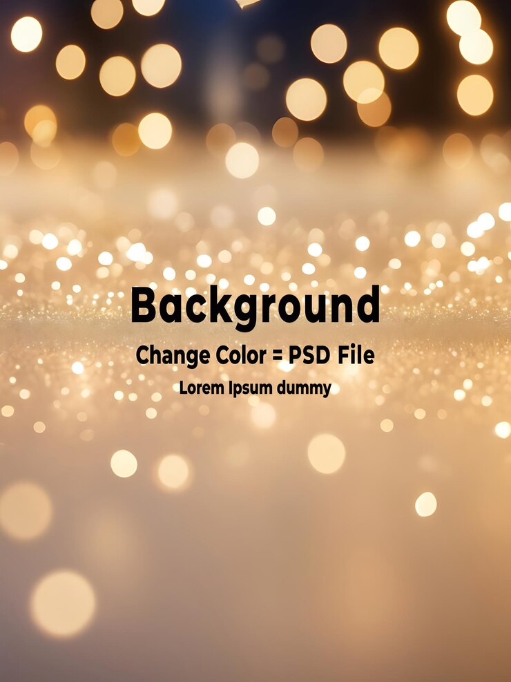 PSD psd sfondo crema astratto con luci festali sfocate e bokeh di celebrazione all'aperto
