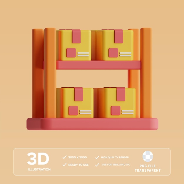 PSD shelf 3D Illustration