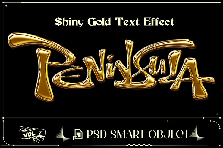 PSD psd shiny gold efecto de texto de photoshop
