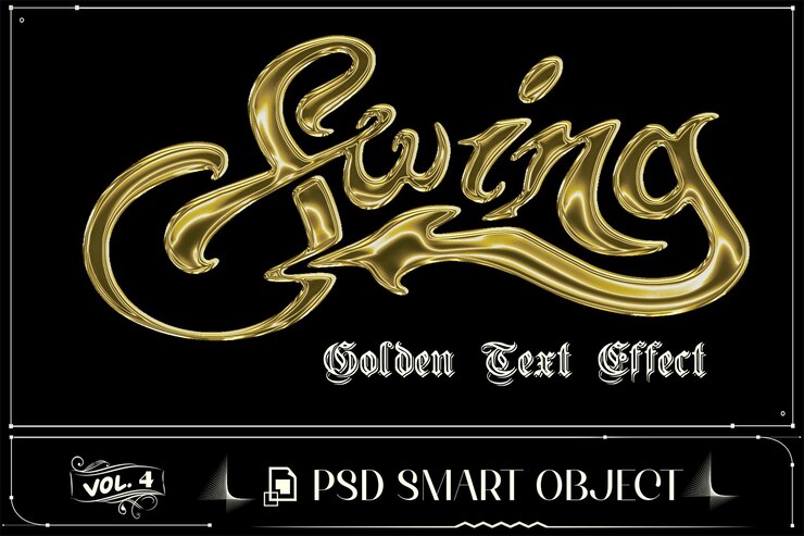 PSD psd shiny gold efecto de texto de photoshop