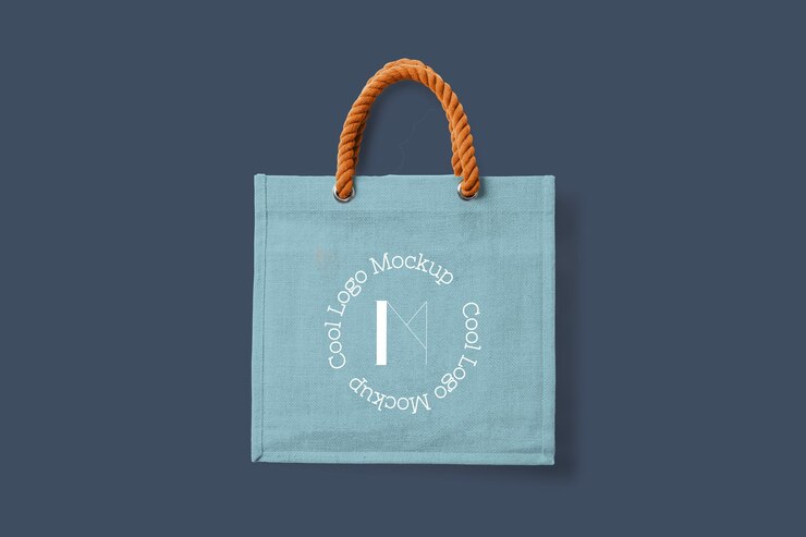 PSD shopping tote bag isolated mockup design