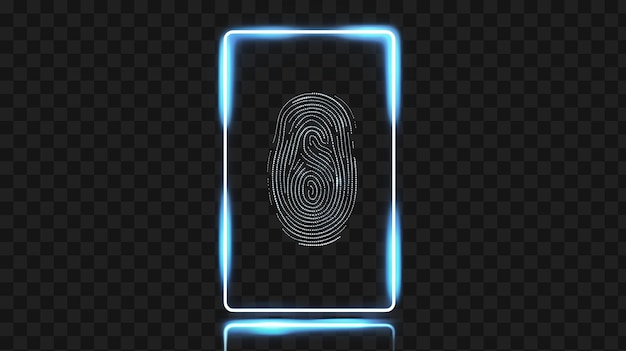 PSD psd de signo biométrico con una junta rectangular marco biométrico elegante transparente aislado arte y2k