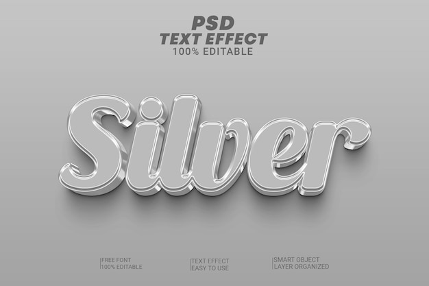 PSD Silber 3D-Texteffektstil